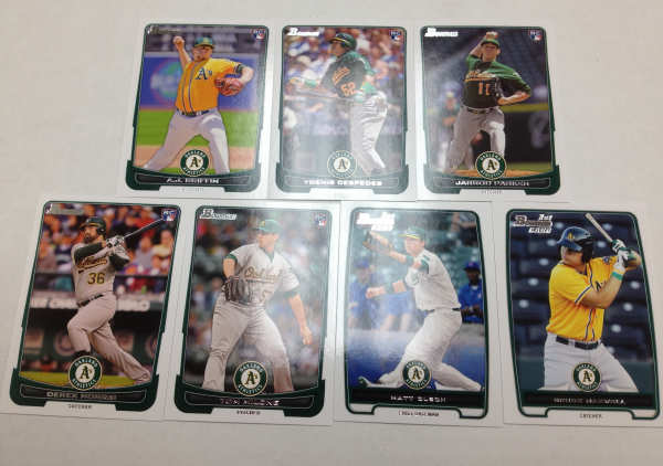 2012 Bowman Draft Oakland Athletics Team Set 7 Cards Yoenis Cespedes RC