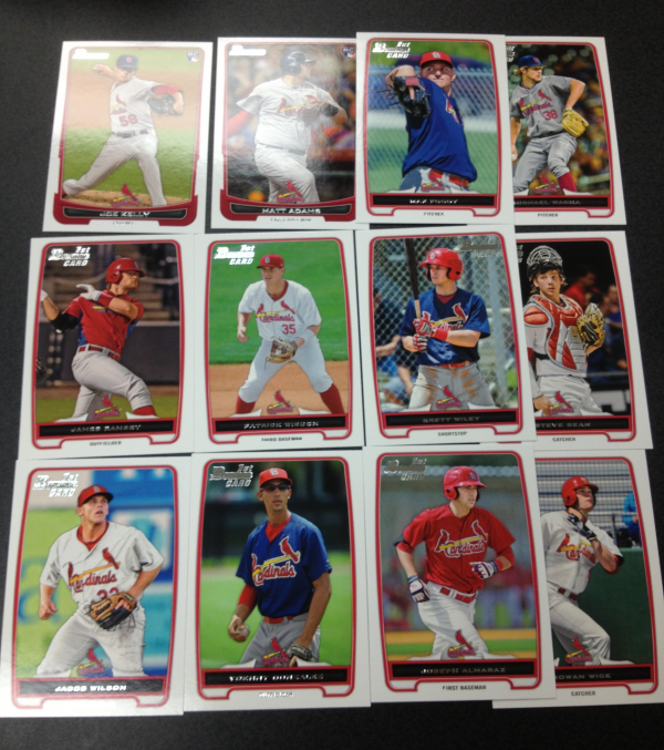 2012 Bowman Draft St. Louis Cardinals Team Set 12 Cards