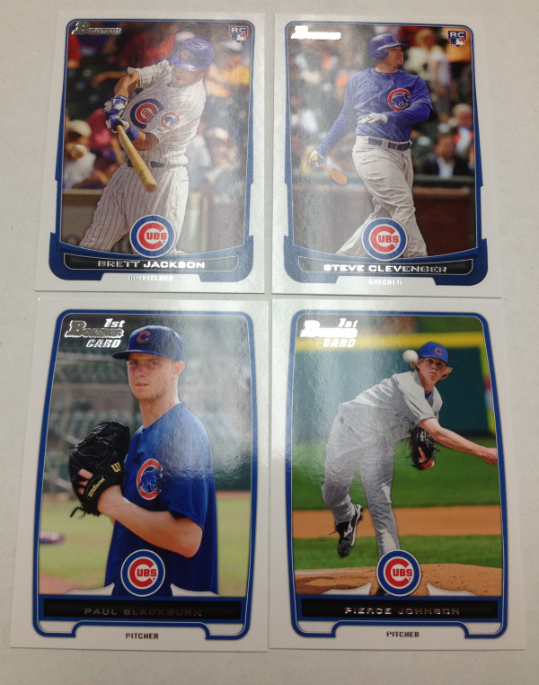 2012 Bowman Draft Chicago Cubs Team Set 4 Cards