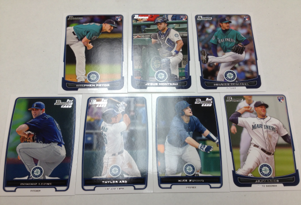 2012 Bowman Draft Seattle Mariners Team Set 7 Cards