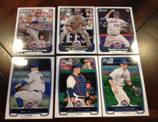 2012 Bowman Draft New York Mets Team Set 6 Cards