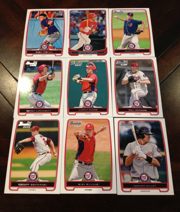 2012 Bowman Draft Washington Nationals Team Set 9 Cards Bryce Harper RC