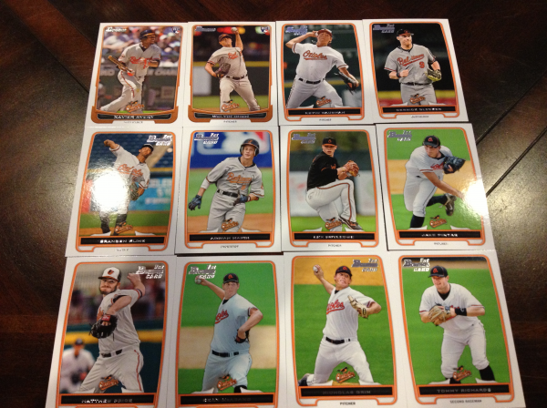 2012 Bowman Draft Baltimore Orioles Team Set 12 Cards