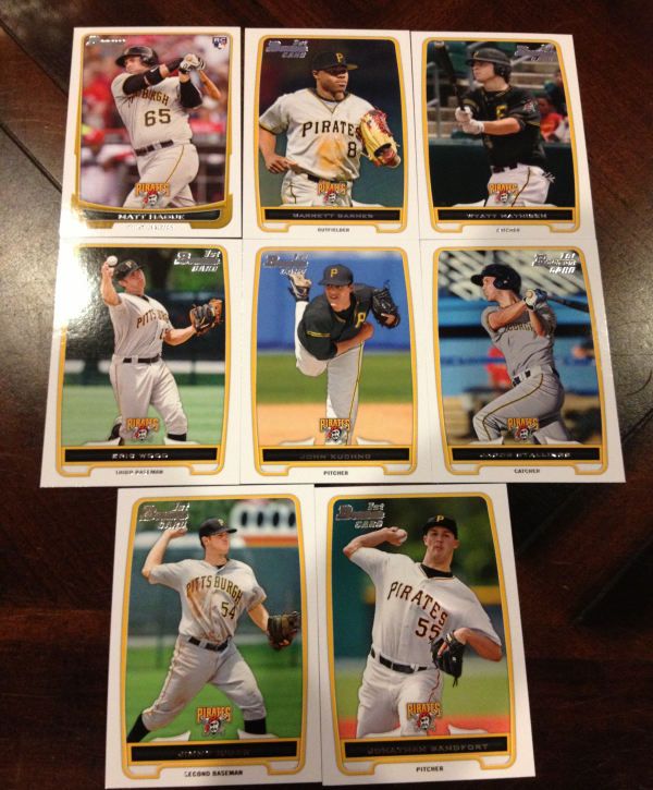 2012 Bowman Draft Pittsburgh Pirates Team Set 8 Cards