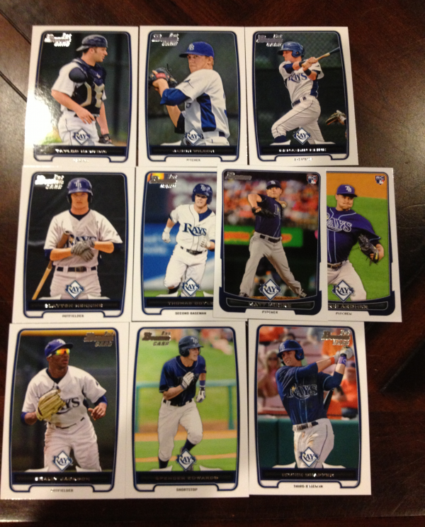 2012 Bowman Draft Tampa Bay Rays Team Set 10 Cards