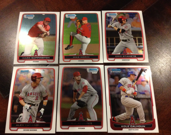 2012 Bowman Chrome Draft Los Angeles Angels Team Set 6 Cards