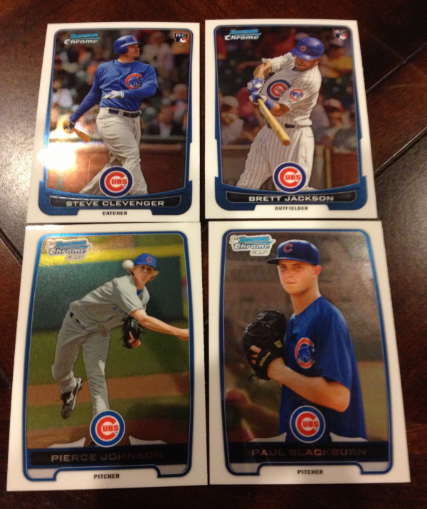 2012 Bowman Chrome Draft Chicago Cubs Team Set 4 Cards