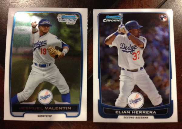 2012 Bowman Chrome Draft Los Angeles Dodgers Team Set 2 Cards