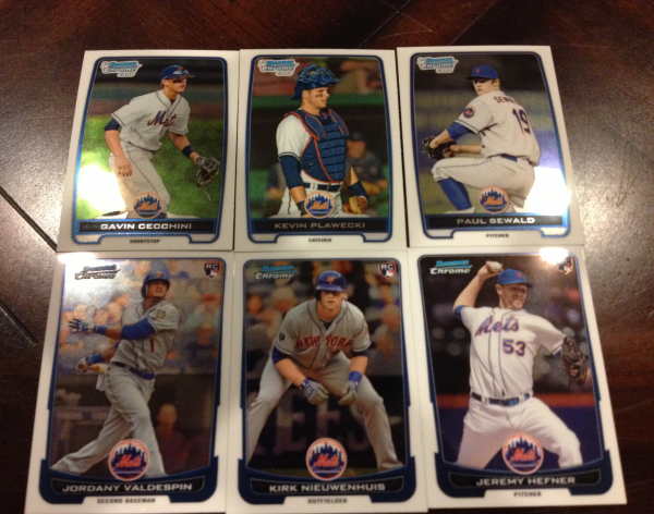 2012 Bowman Chrome Draft New York Mets Team Set 6 Cards