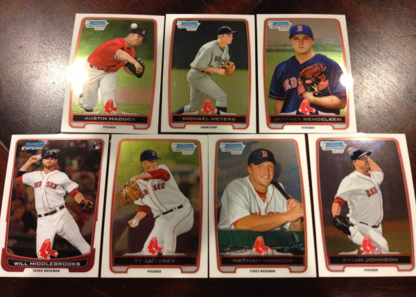 2012 Bowman Chrome Draft Boston Red Sox Team Set 7 Cards Will Middlebrooks RC