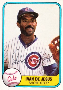 1981 Fleer #297 Ivan De Jesus- HAND AUTOGRAPHED