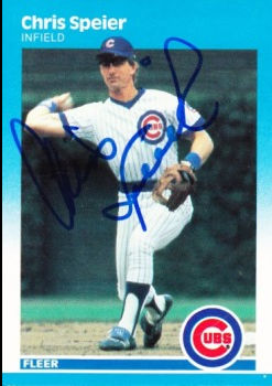 1987 Fleer #575 Chris Speier- HAND AUTOGRAPHED