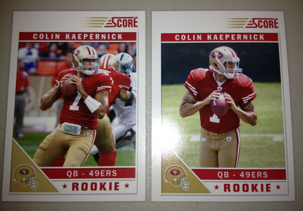 2011 Score Colin Kaepernick RC 2 variations Lot
