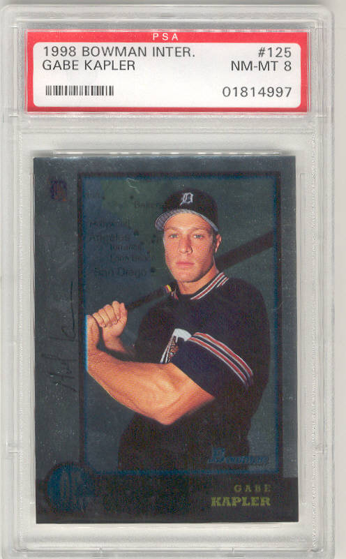 1998 Bowman International #125 GABE KAPLER PSA-8 NM-MT ROOKIE RC Detroit Tigers