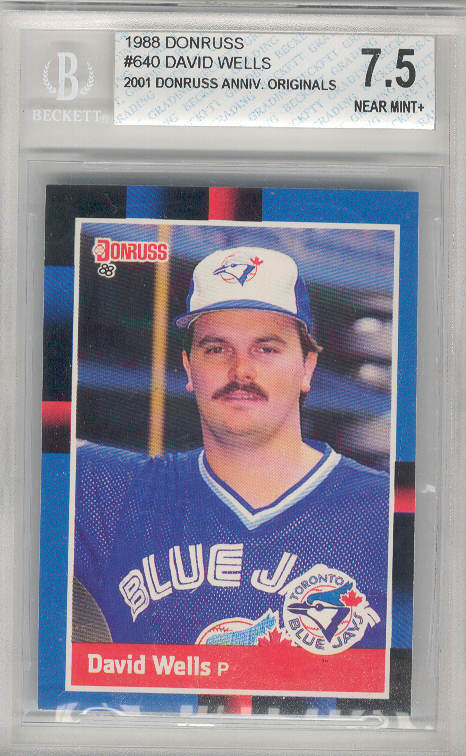 1988 Donruss (01 Anniversary Originals) #640 DAVID WELLS BGS-7.5 NEAR MINT+ RC ROOKIE BGS