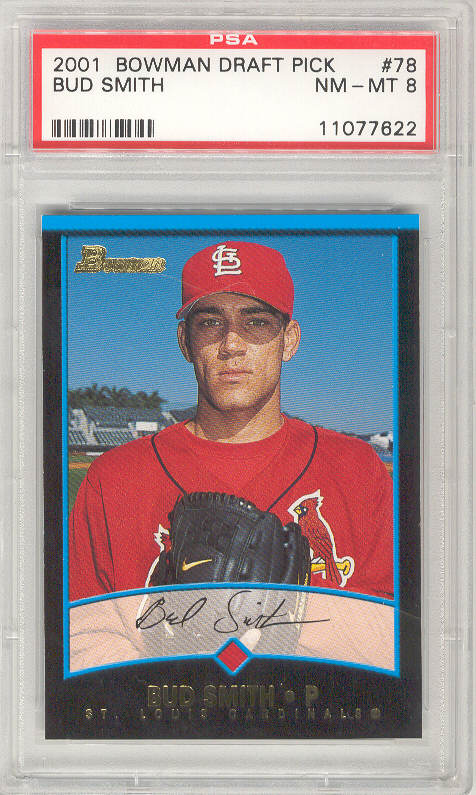 2001 Bowman Draft Picks #BDP78 BUD SMITH PSA-8 NM-MT ROOKIE RC St Louis Cardinals