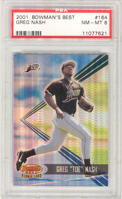2001 Bowman's Best #164 GREG TOE NASH PSA-8 NM-MT ROOKIE RC Tampa Bay Devil Rays