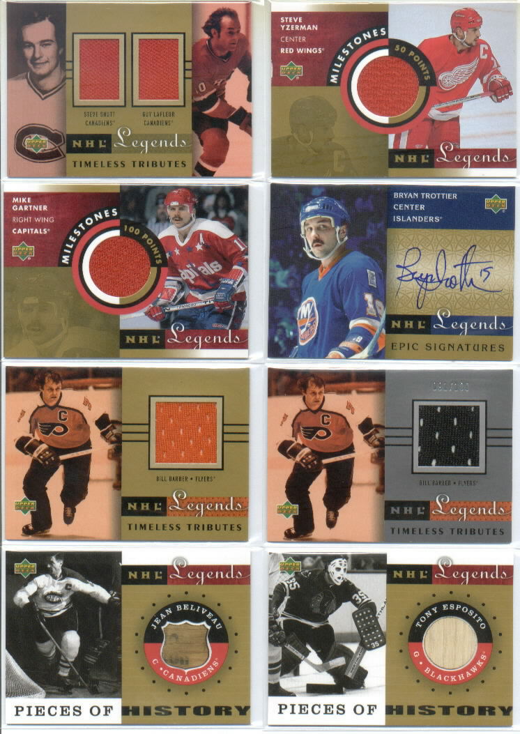 2001-02 Upper Deck Legends Jerseys Platinum #TT-BB Bill Barber Game-Worn Jersey Card Serial #091/100
