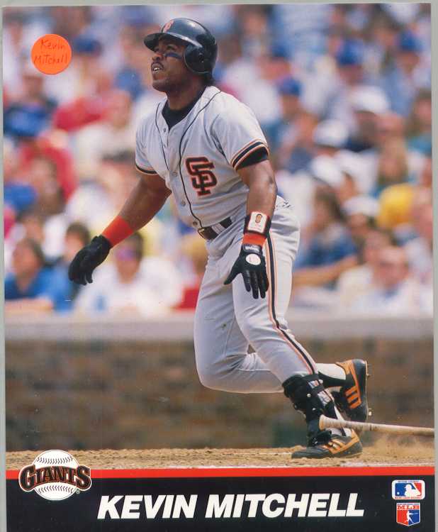 Giants Kevin Mitchell color 8 x 10 photo