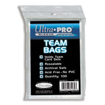 3 PACK LOT : Ultra Pro Resealable Team Bags 3 1/8 x 4 (100/bag) (Stock #81130) 