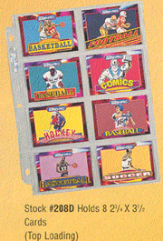 Ultra-Pro #208D  Holds 8 - 2 3/4 x 3 1/2 Cards  (10 pages)