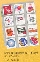Ultra-Pro #212D  Holds 12 - Stickers to 2 1/4 x 2 1/2 (10 pages)
