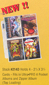 Ultra-Pro #214D  Holds 4 - 2 1/2 x 3 1/2 Cards  (100 pages/box) (mini-book)
