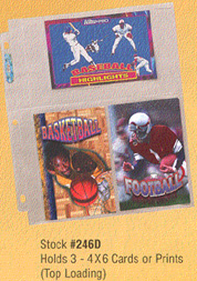 Ultra-Pro #246D  Holds 3 - 4 x 6 Cards or Prints  (10 pages)