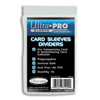 Ultra-Pro #81229  Heavy White Poly. Card Dividers  (10/bag)