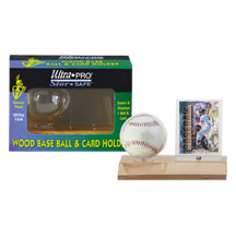 Ultra-Pro #81209  Real Wood Baseball and Card Holder
