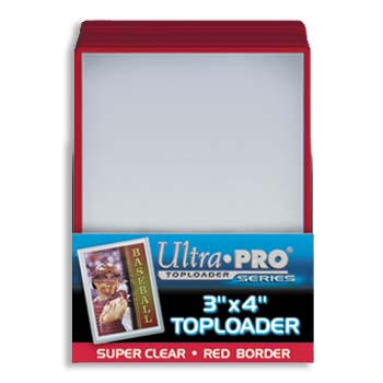 Ultra-Pro #81159  3 x 4 Top Loader Red Border for Regular Cards (100 pcs)