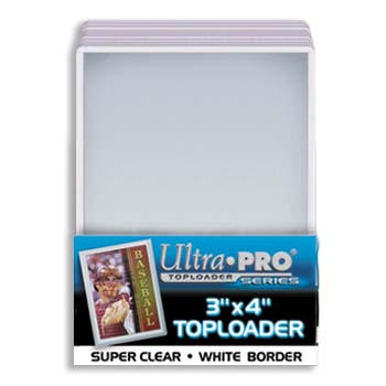 Ultra-Pro #81161  3 x 4 Top Loader White Border for Regular Cards (25/pack)