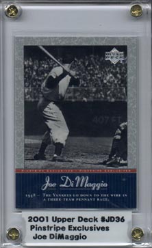 2001 Upper Deck Pinstripe Exclusives DiMaggio #JD36 Joe DiMaggio