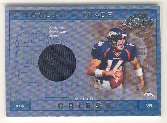 2001 Absolute Memorabilia Tools of the Trade #TT4 Brian Griese JSY