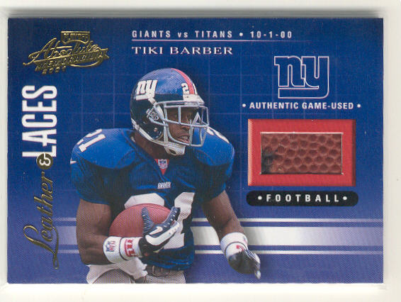 2001 Absolute Memorabilia Leather and Laces #LL5 Tiki Barber