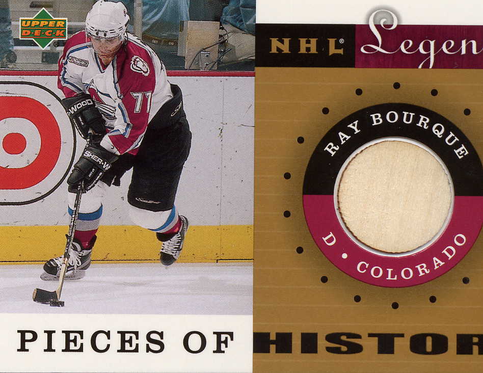 2001-02 Upper Deck Legends Pieces of History Sticks #PHRA Ray Bourque Col.