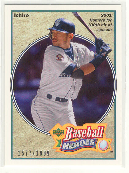 2002 UD Authentics Heroes of Baseball #HBI3 Ichiro Suzuki