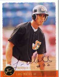 Baltimore Orioles Luis Matos autograph card