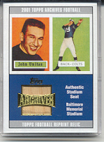 2001 Topps Archives Relic Seats #ASJU Johnny Unitas