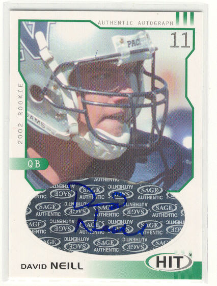 2002 SAGE HIT Autographs Emerald #H11 David Neill
