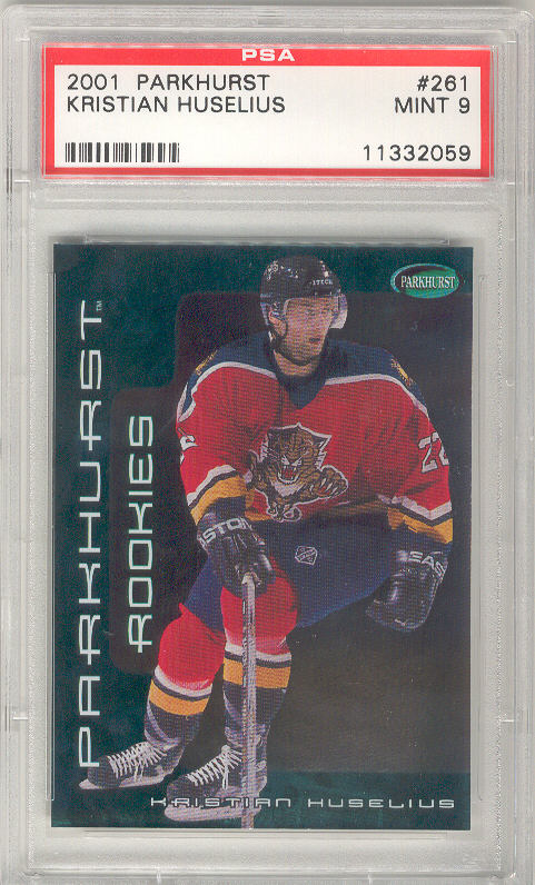 2001-02 Parkhurst #261 KRISTIAN HUSELIUS #491/500 PSA-9 MINT RC ROOKIE Florida Panthers
