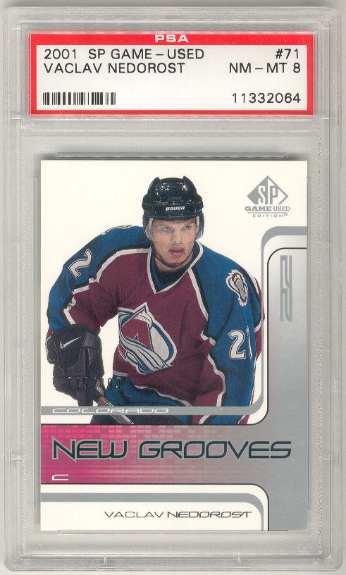 2001-02 Upper Deck SP Game Used #71 VACLAV NEDEROST #445/499 PSA-8 NM/MT RC ROOKIE Avalanche