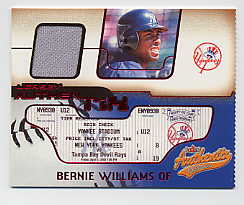 2002 Fleer Authentix Jersey AuthenTIX #JABW Bernie Williams SP
