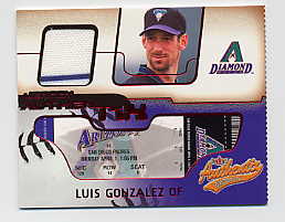 2002 Fleer Authentix Jersey AuthenTIX #JALG Luis Gonzalez SP