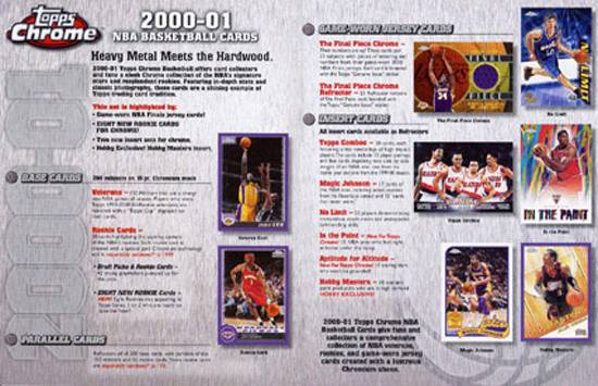 2000-01 Topps Chrome Basketball Hobby Box, Factory-Sealed 