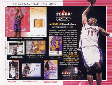 2000-01 Fleer Genuine Basketball Hobby Box, Factory-Sealed 