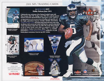 2001 Fleer Genuine Football Hobby Box, Factory Sealed 