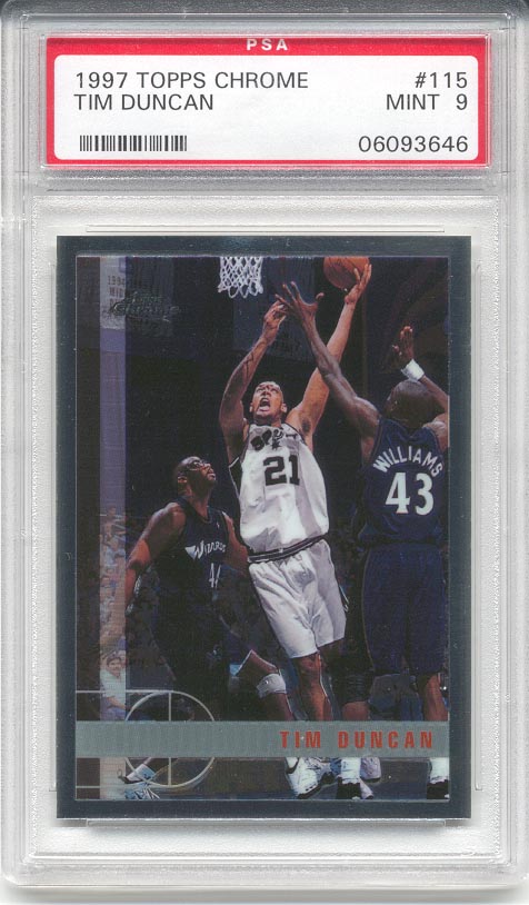 1997/98 Topps Chrome Tim Duncan Rookie (PSA 9)