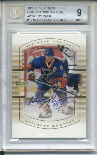 Wayne Gretzky Ultimate 2000 Upper Deck Wayne Gretzky Master Collection Mystery Pack #12 Autograph Serial #One of One BGS Graded Mint 9 - 1/1 - St. Louis Blues