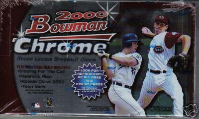 2000 Bowman Chrome Baseball Factory Sealed Hobby Box (Possible Rookie Cards for Roy Oswalt, Carlos Zambrano, Barry Zito, Ben Sheets, Brandon Inge and more) (Includes a pack of 100 card sleeves)